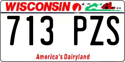 WI license plate 713PZS