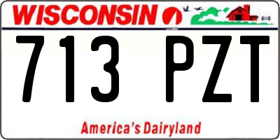 WI license plate 713PZT