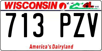 WI license plate 713PZV