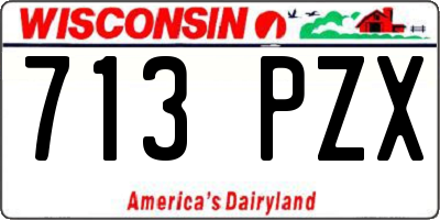 WI license plate 713PZX