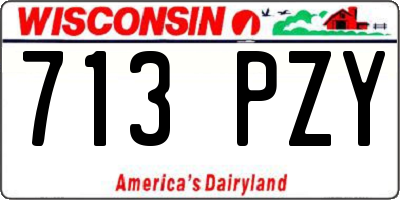WI license plate 713PZY