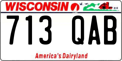 WI license plate 713QAB
