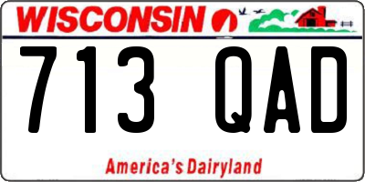 WI license plate 713QAD