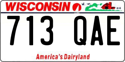 WI license plate 713QAE