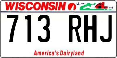 WI license plate 713RHJ