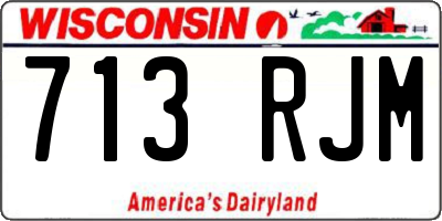 WI license plate 713RJM