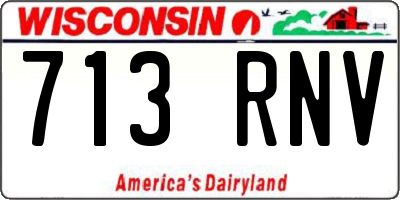 WI license plate 713RNV