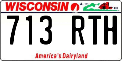 WI license plate 713RTH