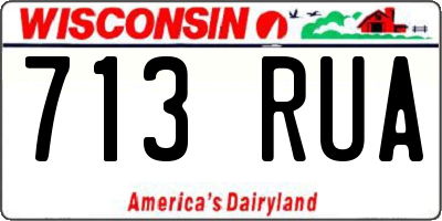 WI license plate 713RUA