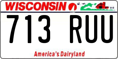 WI license plate 713RUU