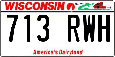 WI license plate 713RWH