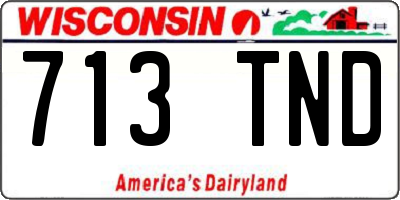 WI license plate 713TND