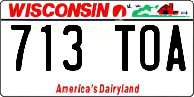 WI license plate 713TOA