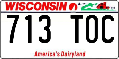 WI license plate 713TOC