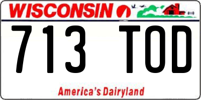 WI license plate 713TOD