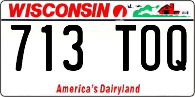WI license plate 713TOQ