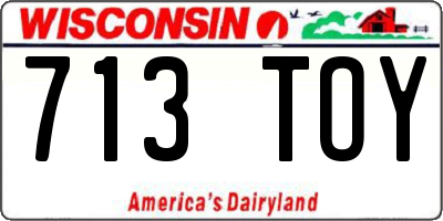 WI license plate 713TOY
