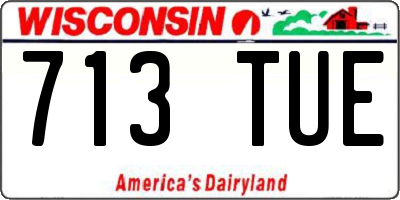 WI license plate 713TUE