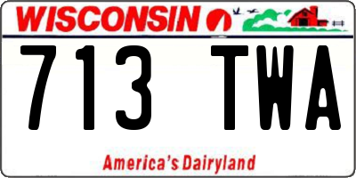 WI license plate 713TWA
