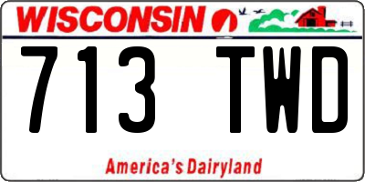 WI license plate 713TWD