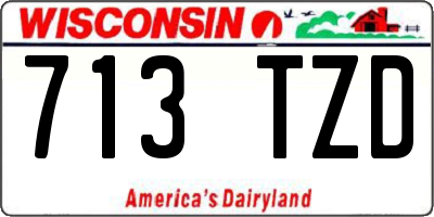 WI license plate 713TZD