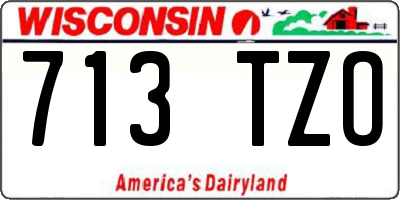 WI license plate 713TZO