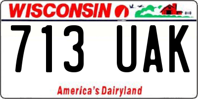 WI license plate 713UAK