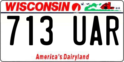 WI license plate 713UAR