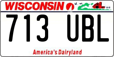 WI license plate 713UBL