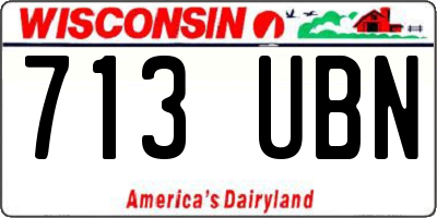 WI license plate 713UBN