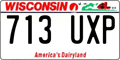 WI license plate 713UXP