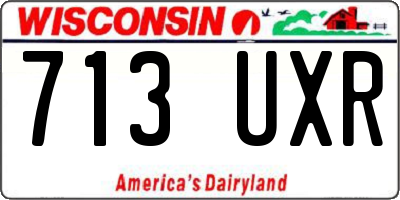 WI license plate 713UXR