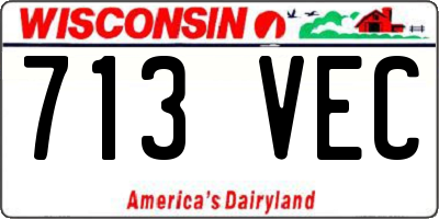 WI license plate 713VEC