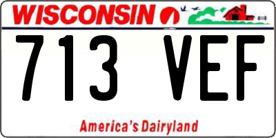 WI license plate 713VEF
