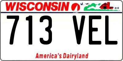 WI license plate 713VEL
