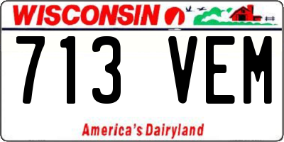 WI license plate 713VEM