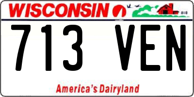 WI license plate 713VEN