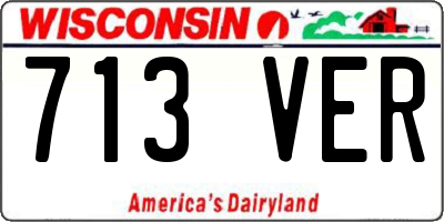 WI license plate 713VER