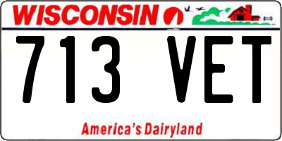 WI license plate 713VET