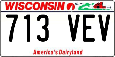 WI license plate 713VEV