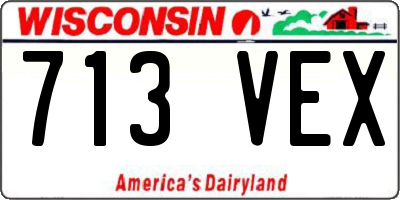 WI license plate 713VEX