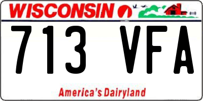 WI license plate 713VFA