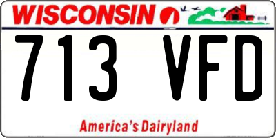 WI license plate 713VFD