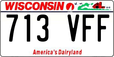 WI license plate 713VFF