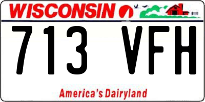 WI license plate 713VFH