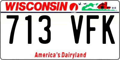 WI license plate 713VFK