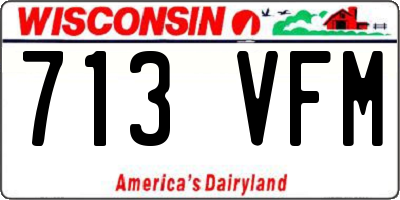 WI license plate 713VFM