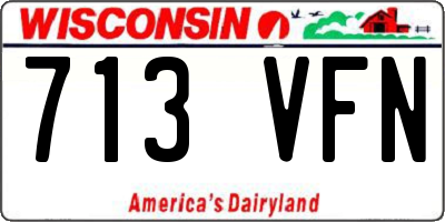 WI license plate 713VFN