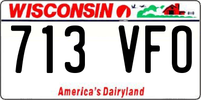 WI license plate 713VFO