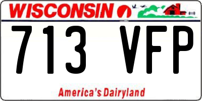 WI license plate 713VFP